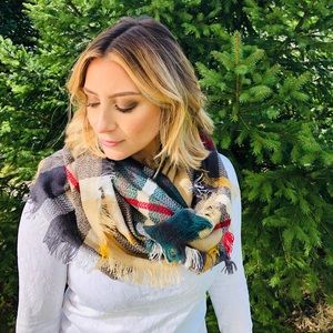 Plaid infinity scarf